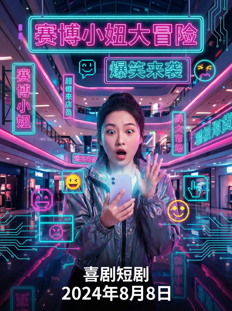 dnf修罗 搞笑喜剧短剧 - 赛博小妞大冒险海报